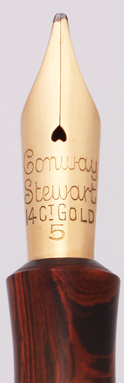 Conway Stewart 200M Fountain Pen (1930s) - Red Mottled Hard Rubber
